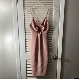 Windsor Blush Midi Dress with Bow Detail